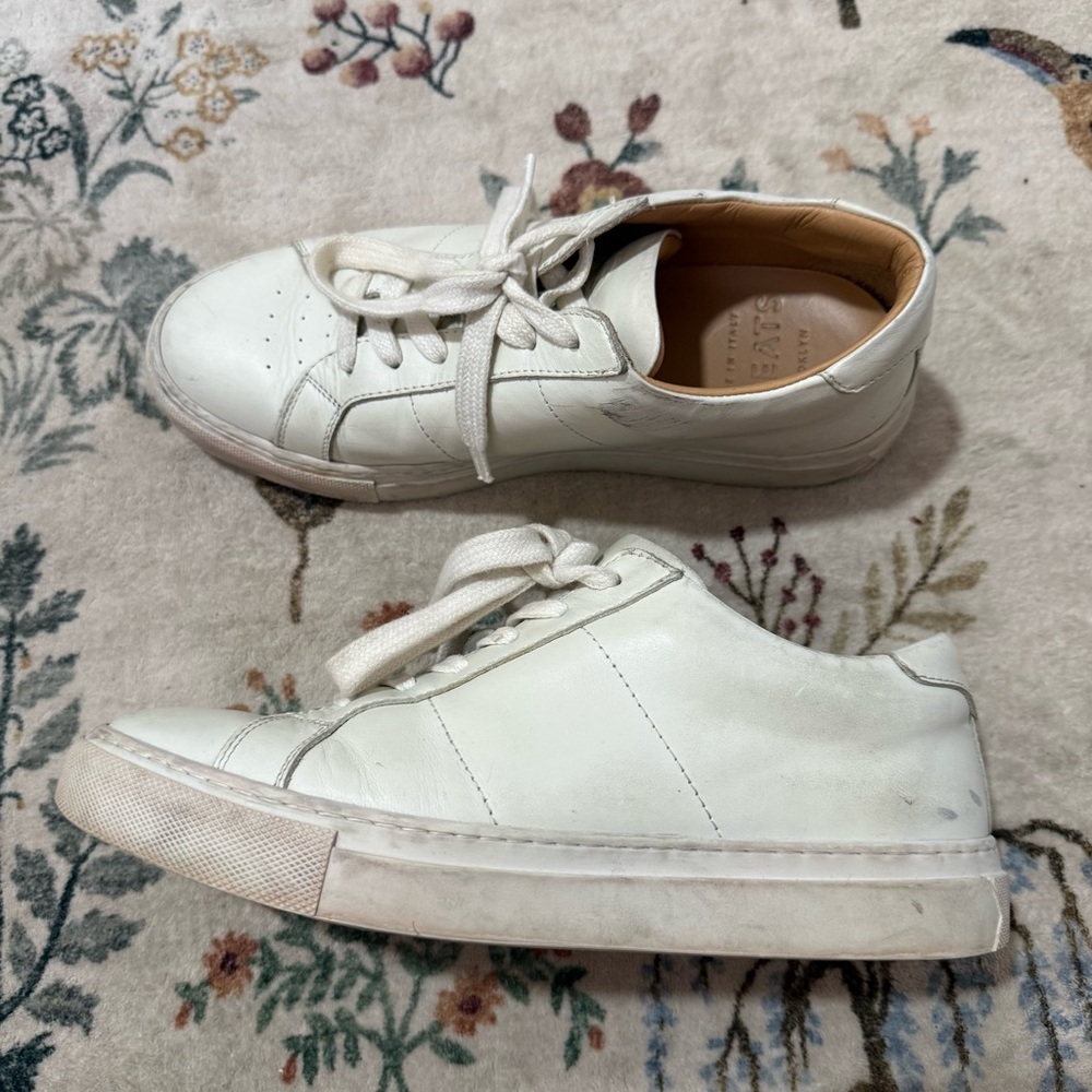 GREATS Brooklyn Royale Blanco White Italian Leather Low Top Sneaker Women’s 8.5